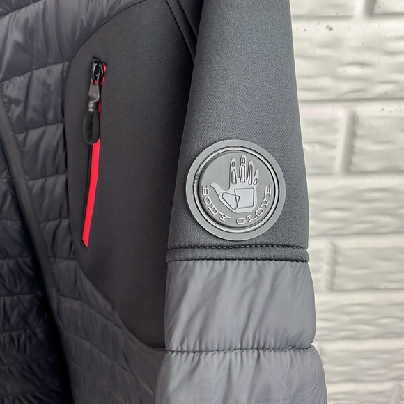 BODY GLOVE PUFFER NEOPRENE PRIMALOFT JACKET BLACK RED MENS SIZE LARGE - Picture 5 of 15
